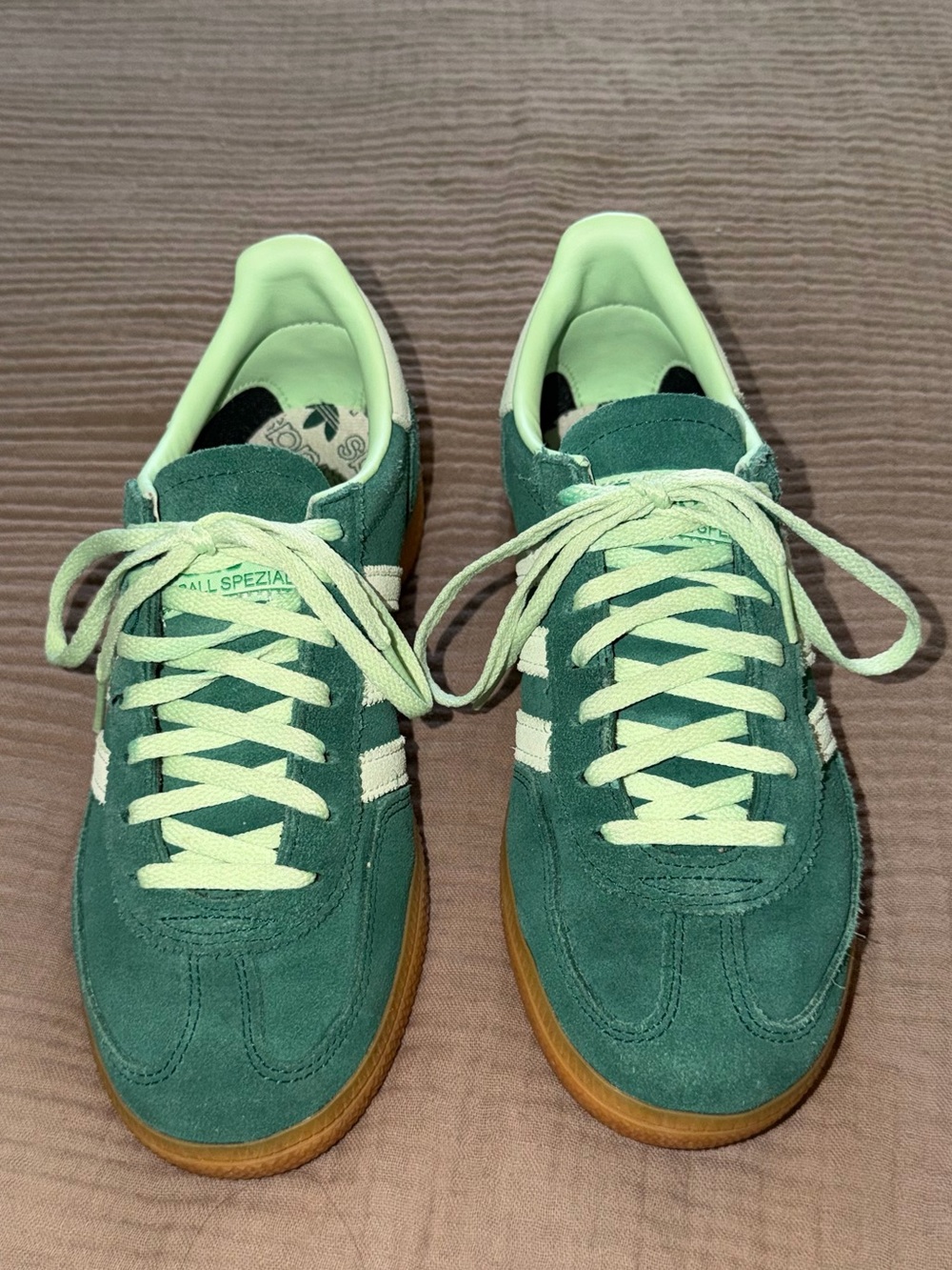 adidas SpezialGreen Suede Sneakers with Gum Sole